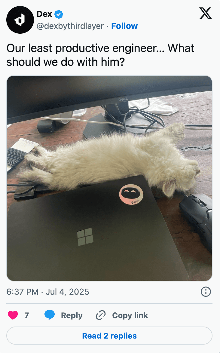 Tweet about least productive engineer
